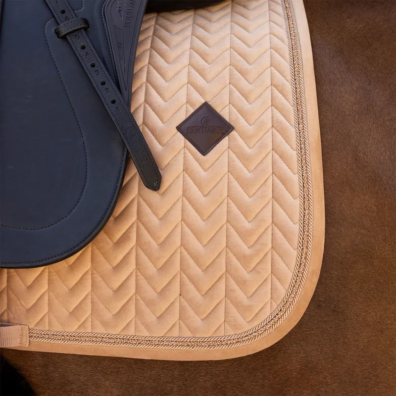 Kentucky Velvet Mini Pearls Dressage Saddlecloth - Beige-2
