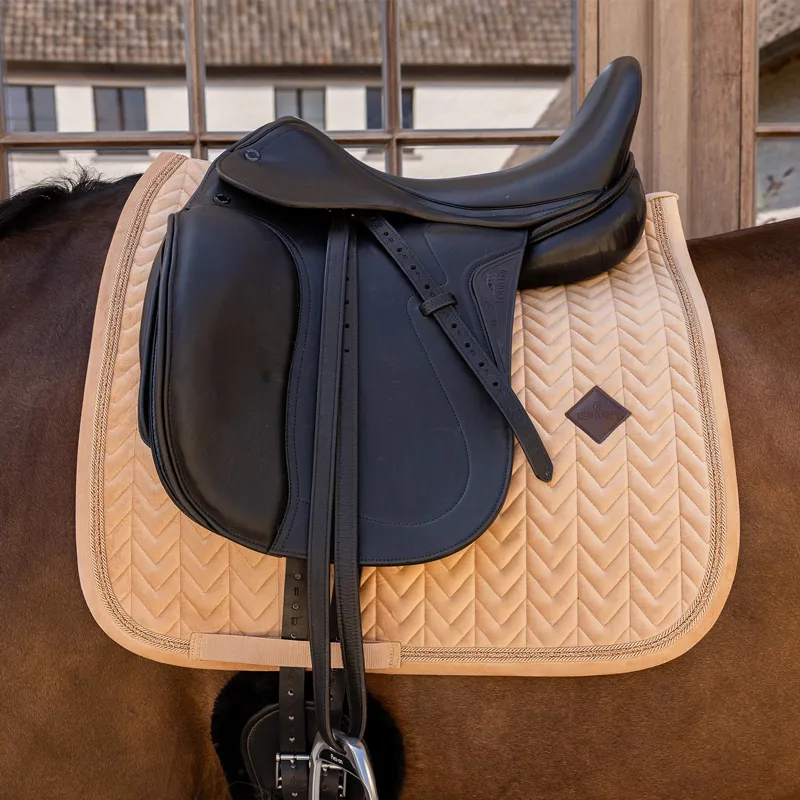 Kentucky Velvet Mini Pearls Dressage Saddlecloth - Beige-1
