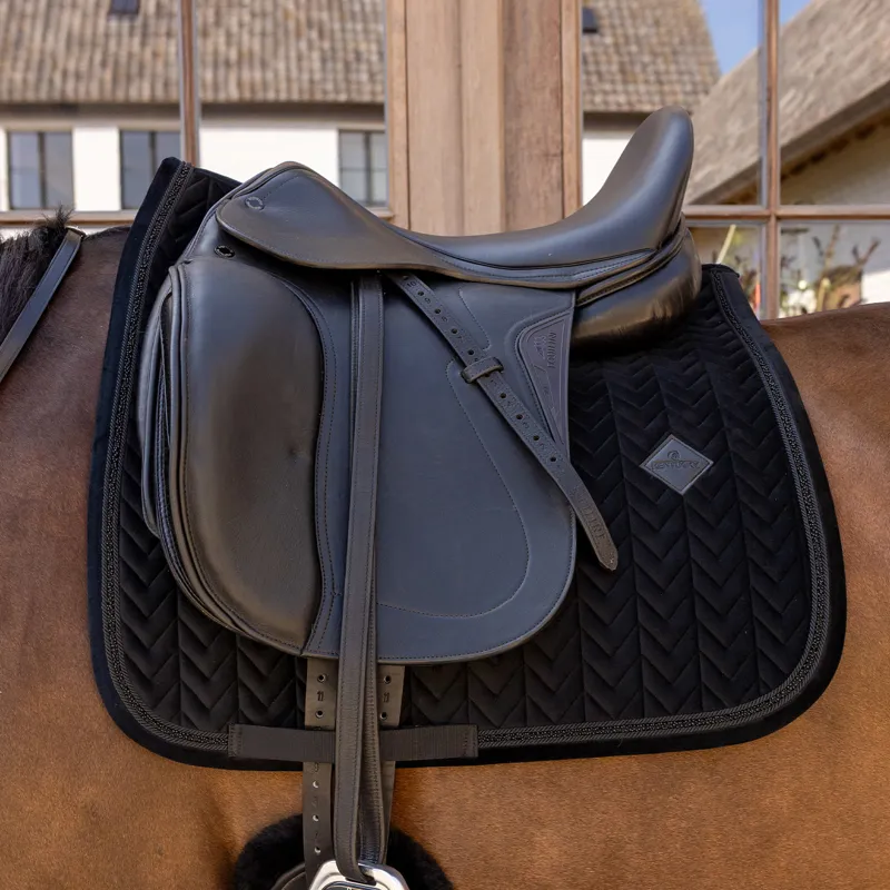 Kentucky Velvet Mini Pearls Dressage Saddlecloth - Black-1