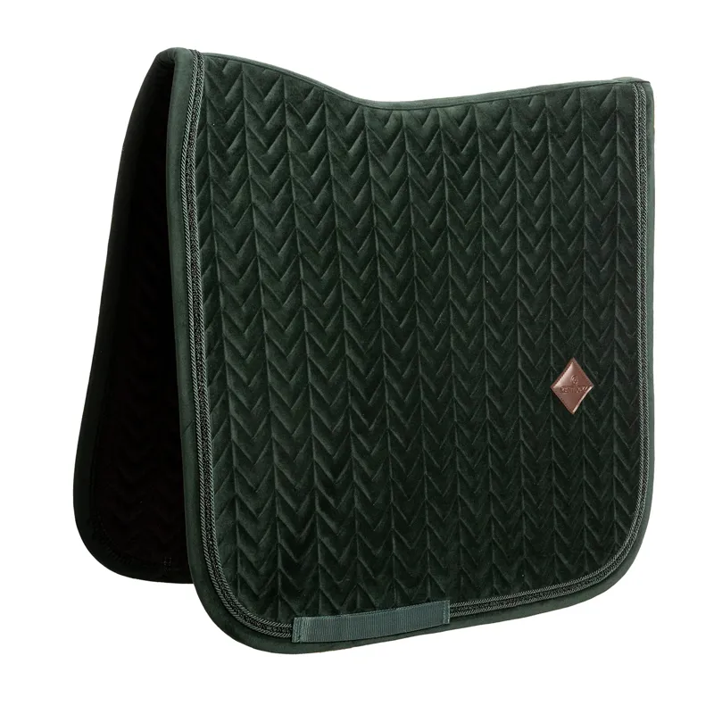 Kentucky Velvet Mini Pearls Dressage Saddlecloth - Pine Green