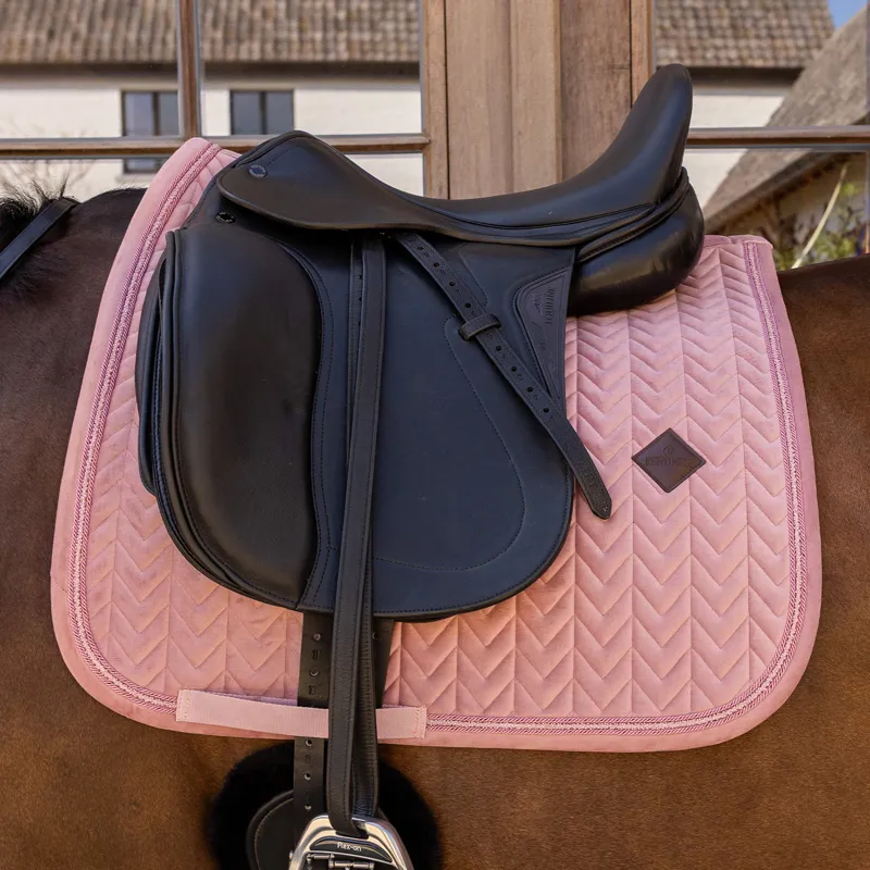 Kentucky Velvet Mini Pearls Dressage Saddlecloth - Old Rose-1