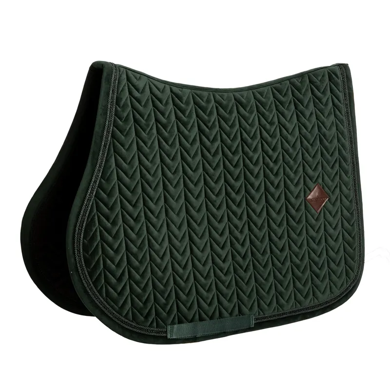 Kentucky Velvet Mini Pearls Show Jump Saddlecloth - Pine Green