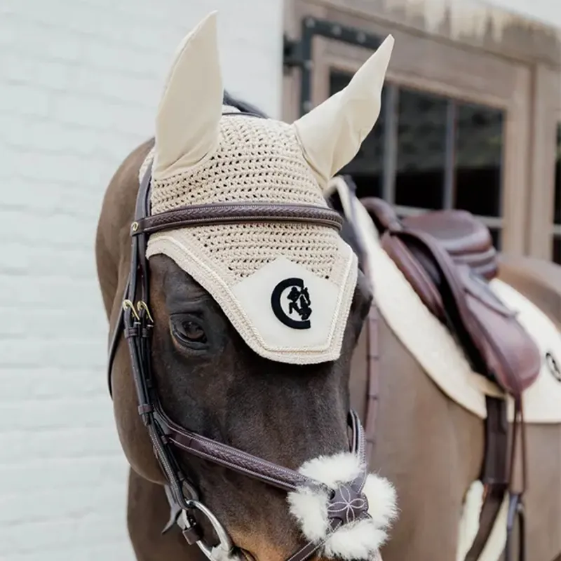 Kentucky Wellington 3D Logo Soundless Fly Veil - Beige-1