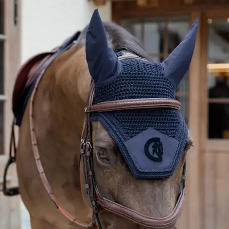 Kentucky Wellington 3D Logo Soundless Fly Veil - Navy-1