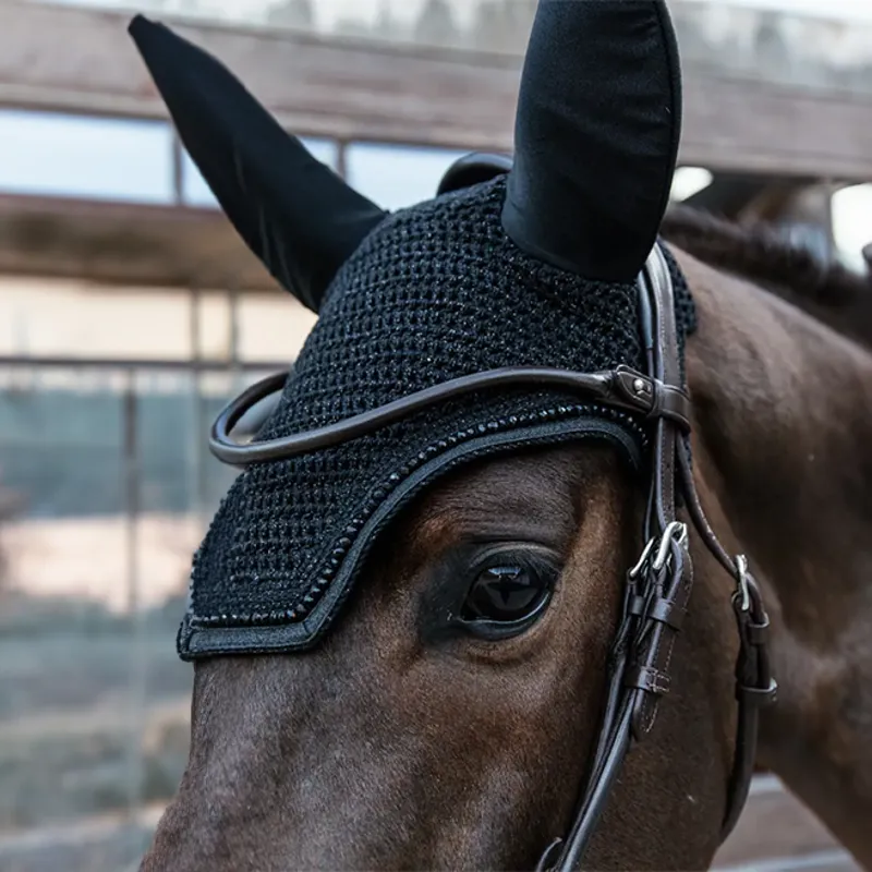 Kentucky Wellington Gilitter Band Fly Veil - Black-1