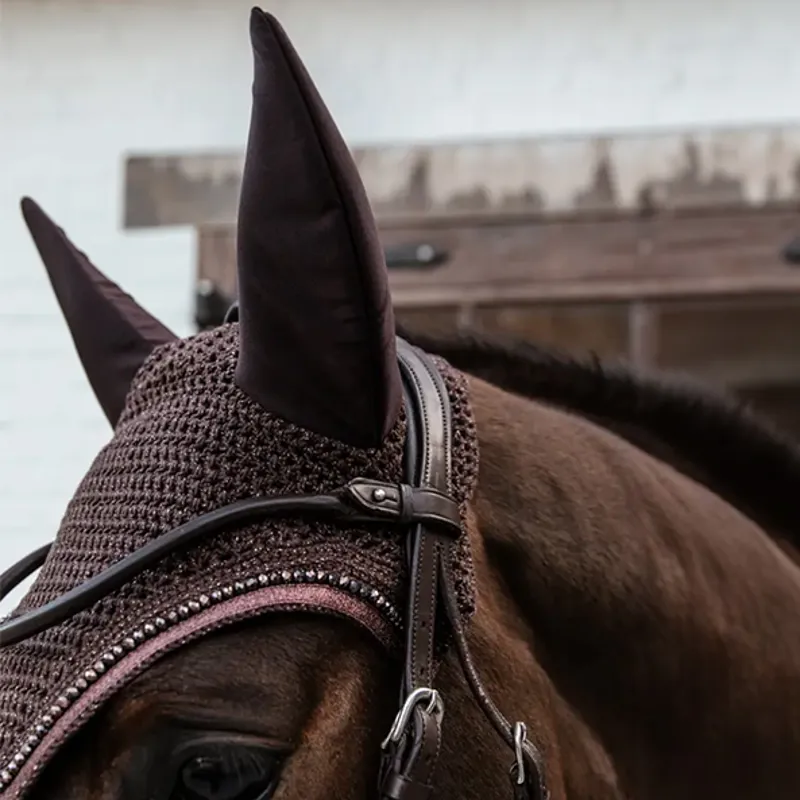 Kentucky Wellington Gilitter Band Fly Veil - Brown-2