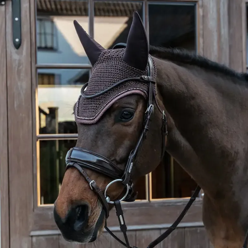 Kentucky Wellington Gilitter Band Fly Veil - Brown-1