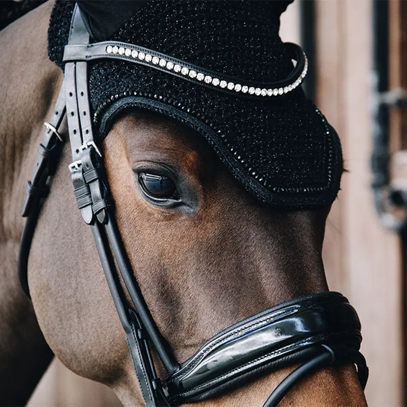 Kentucky Wellington Gilitter Band Fly Veil - Black-3