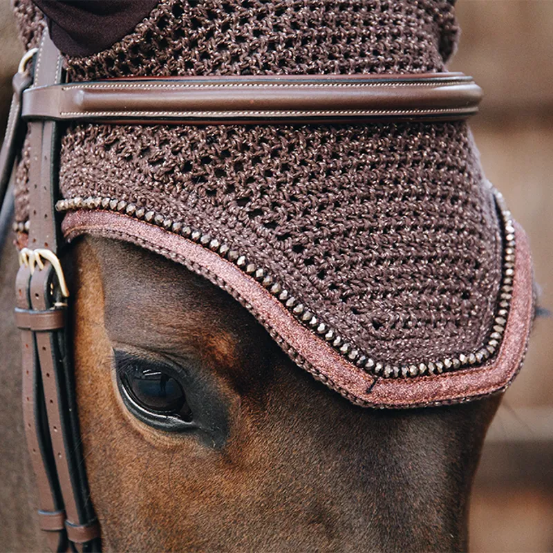 Kentucky Wellington Gilitter Band Fly Veil - Brown-4