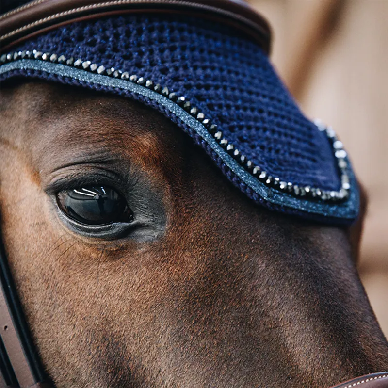 Kentucky Wellington Gilitter Band Fly Veil - Navy-3