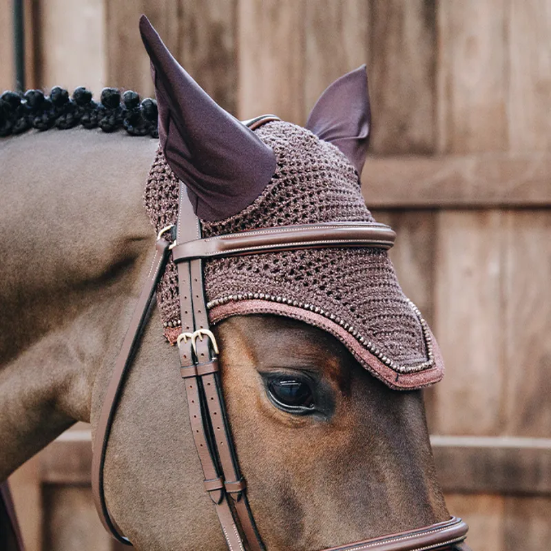 Kentucky Wellington Gilitter Band Fly Veil - Brown-3
