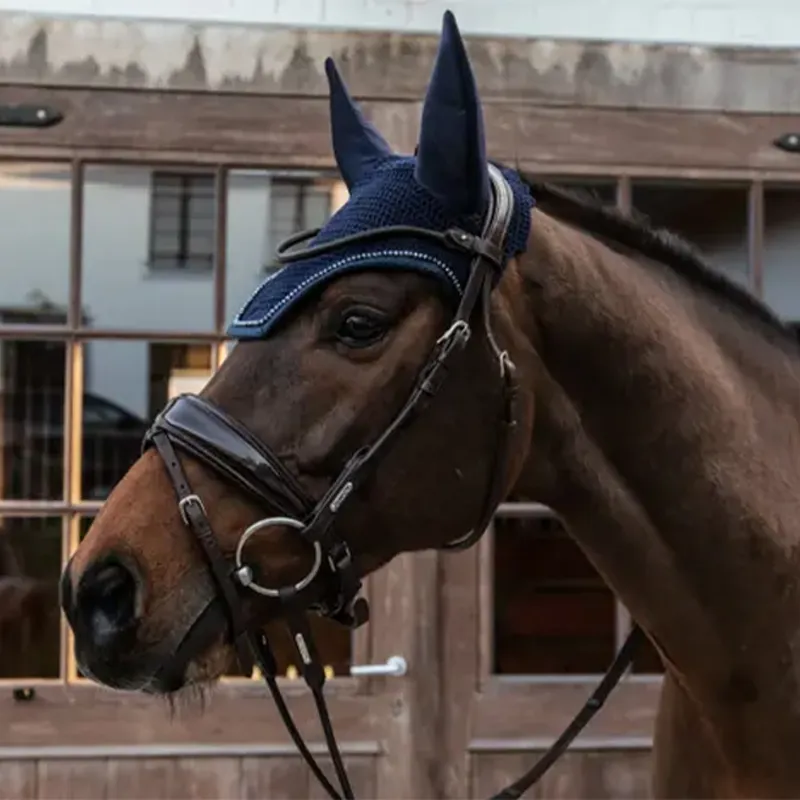 Kentucky Wellington Gilitter Band Fly Veil - Navy-2