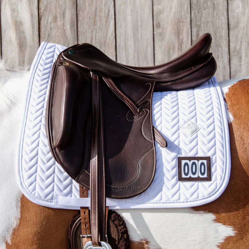 Kentucky Fishbone Competition Dressage Number Saddlecloth - White-1