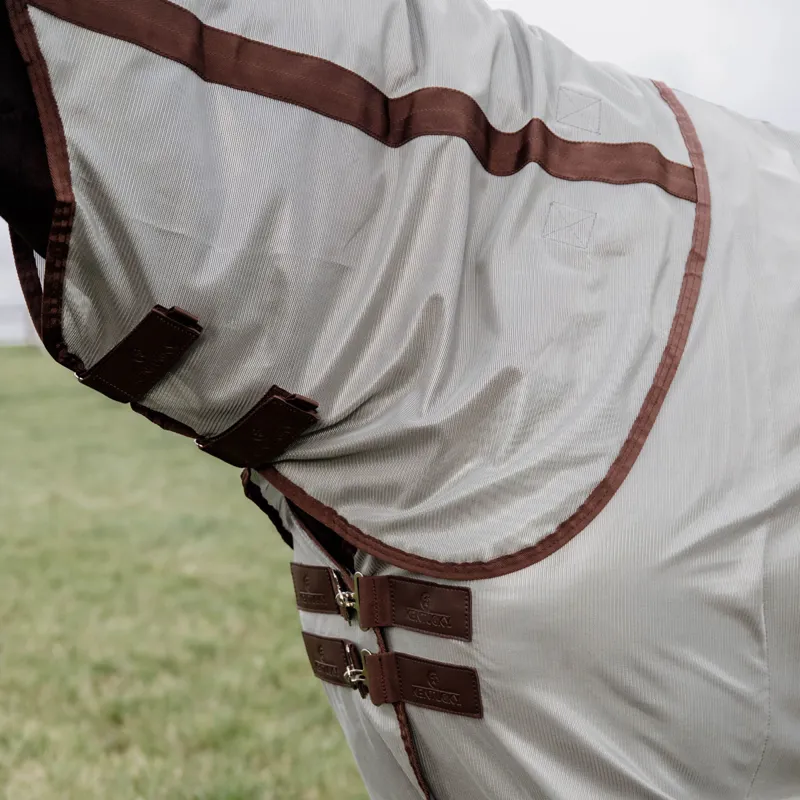 Kentucky Classic Mesh Detachable Neck Fly Rug - Silver-7