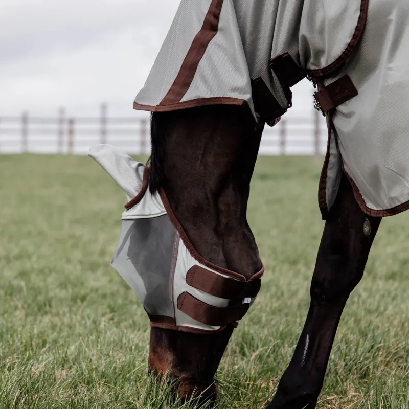 Kentucky Classic Mesh Detachable Neck Fly Rug - Silver-5