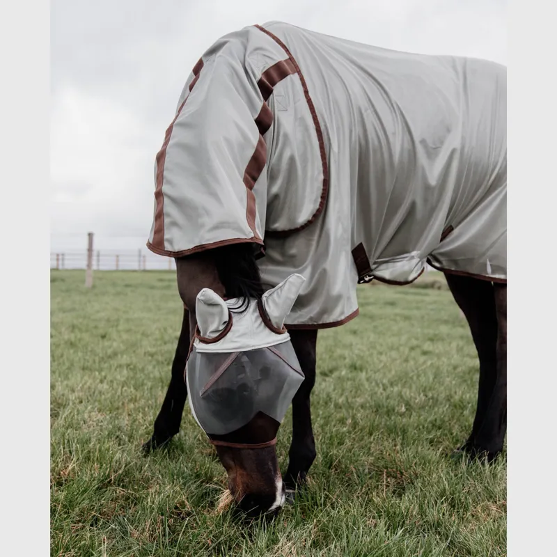Kentucky Classic Mesh Detachable Neck Fly Rug - Silver-4