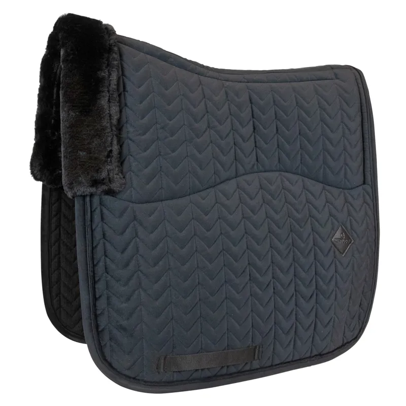 Kentucky Skin Friendly Velvet Dressage Saddlecloth - Black