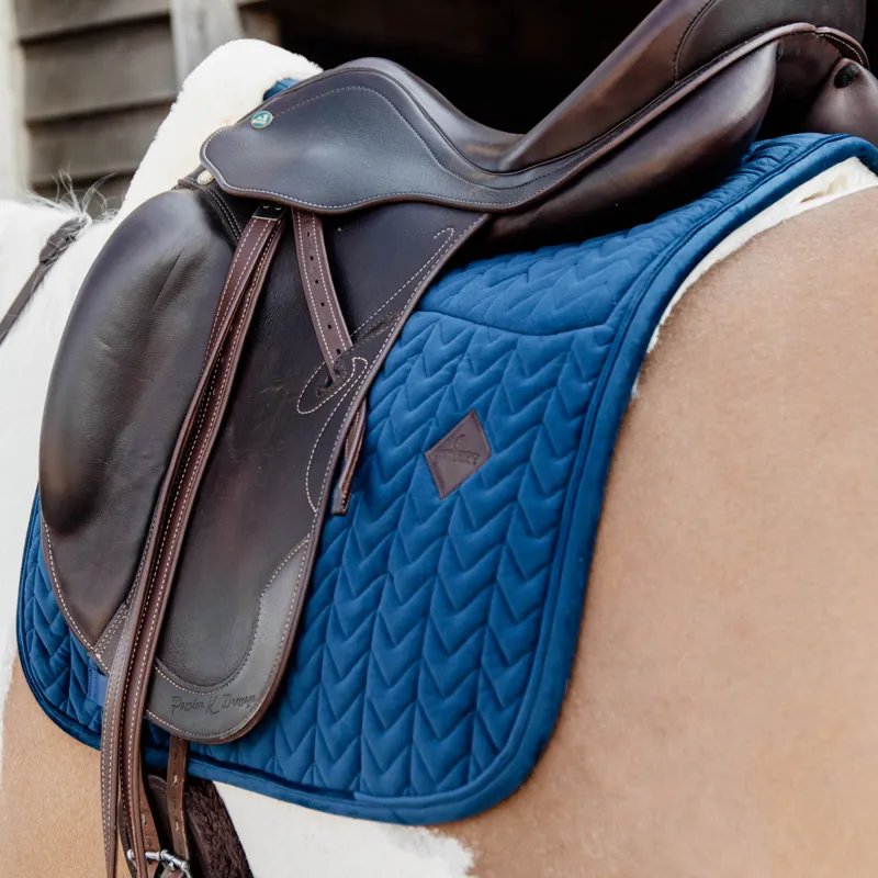Kentucky Skin Friendly Velvet Dressage Saddlecloth - Navy-2