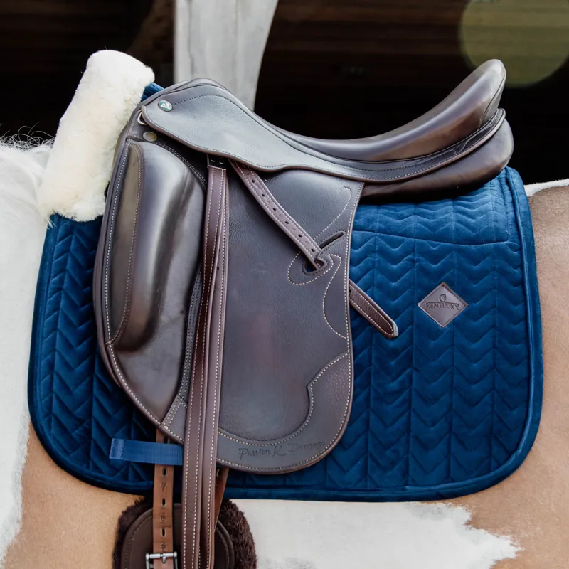 Kentucky Skin Friendly Velvet Dressage Saddlecloth - Navy-1