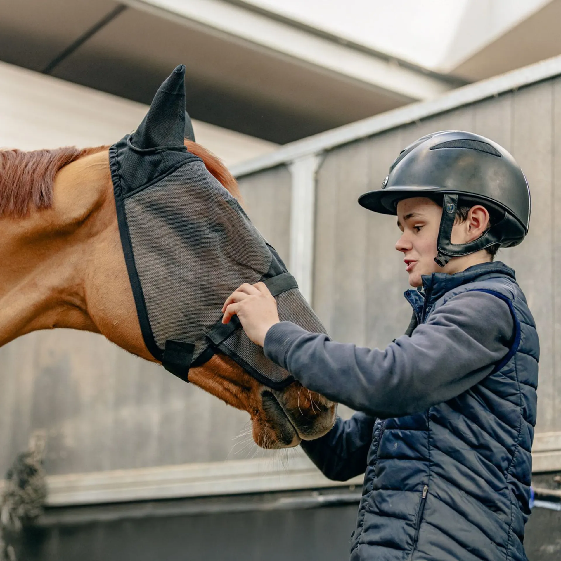 KM Elite Combat Interchangeable Nose Fly Mask - Black