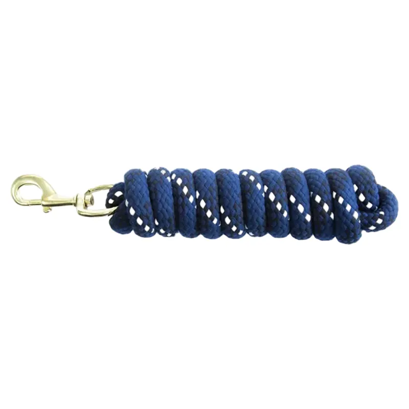 KM Elite Cotton Double Braid Lead Rope 7ft - Navy/White