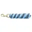 KM Elite Cotton Double Braid Lead Rope 7ft - Pastel Blue/White