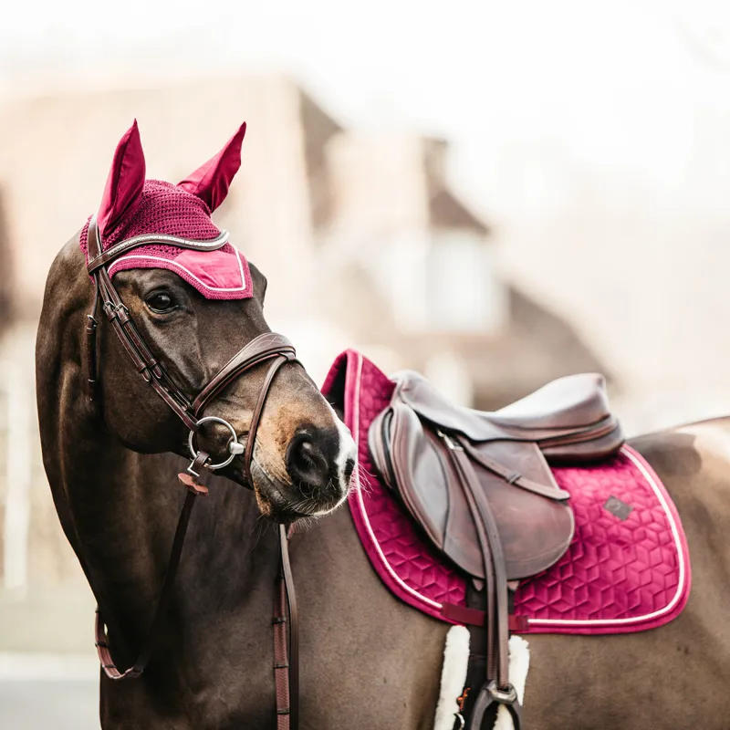 Kentucky Wellington Velvet Fly Veil - Fuchsia-2