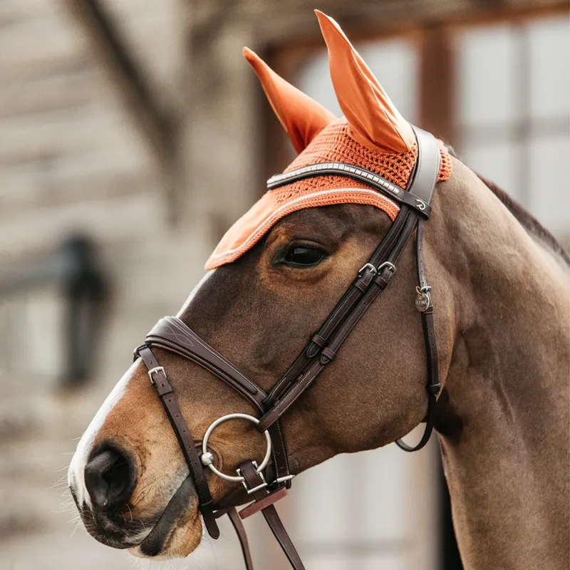 Kentucky Wellington Velvet Fly Veil - Orange-4