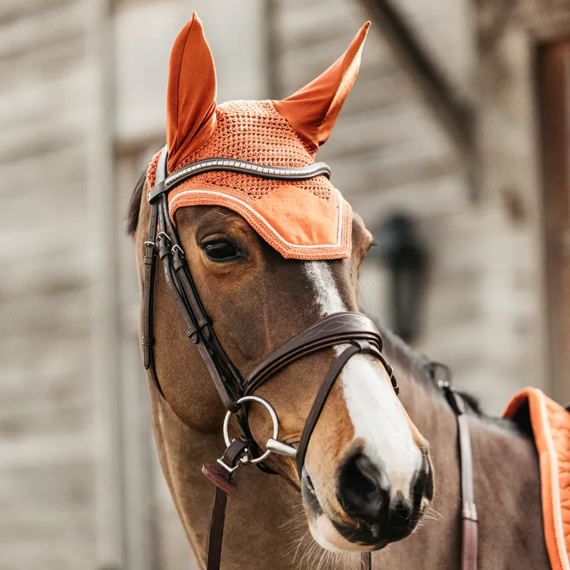 Kentucky Wellington Velvet Fly Veil - Orange-1