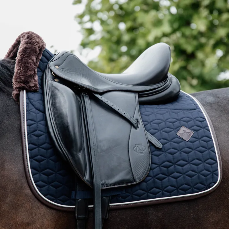 Kentucky Skin Friendly Star Quilting Dressage Saddlecloth - Navy-1