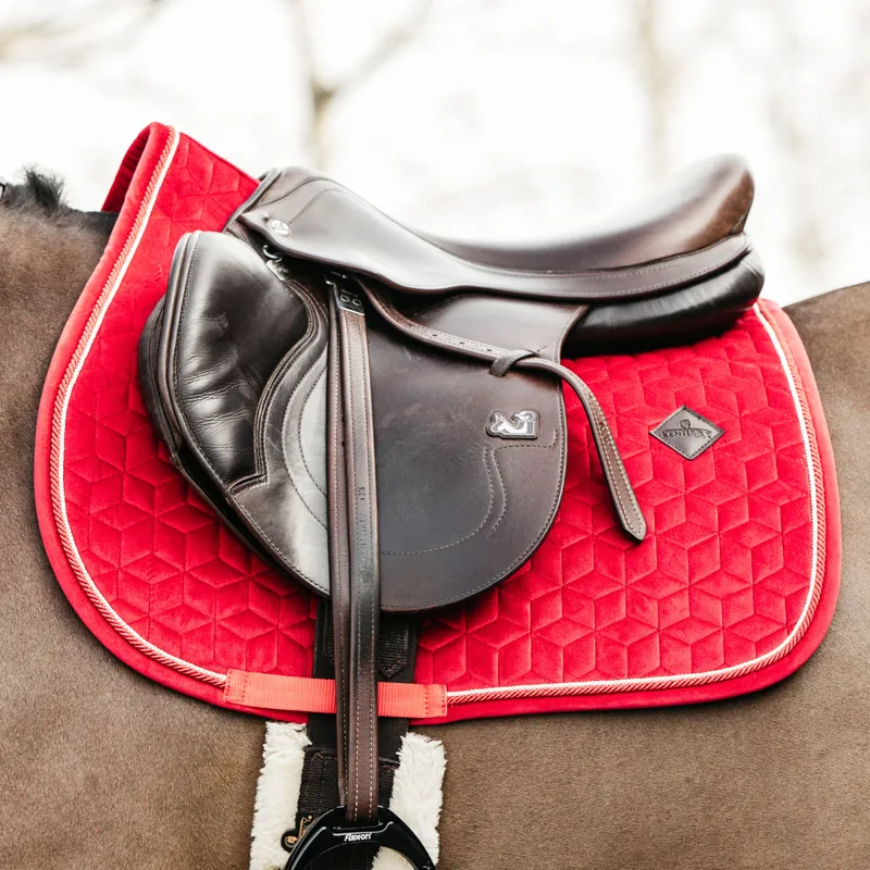 Kentucky Velvet Jumping Saddlecloth - Red-1