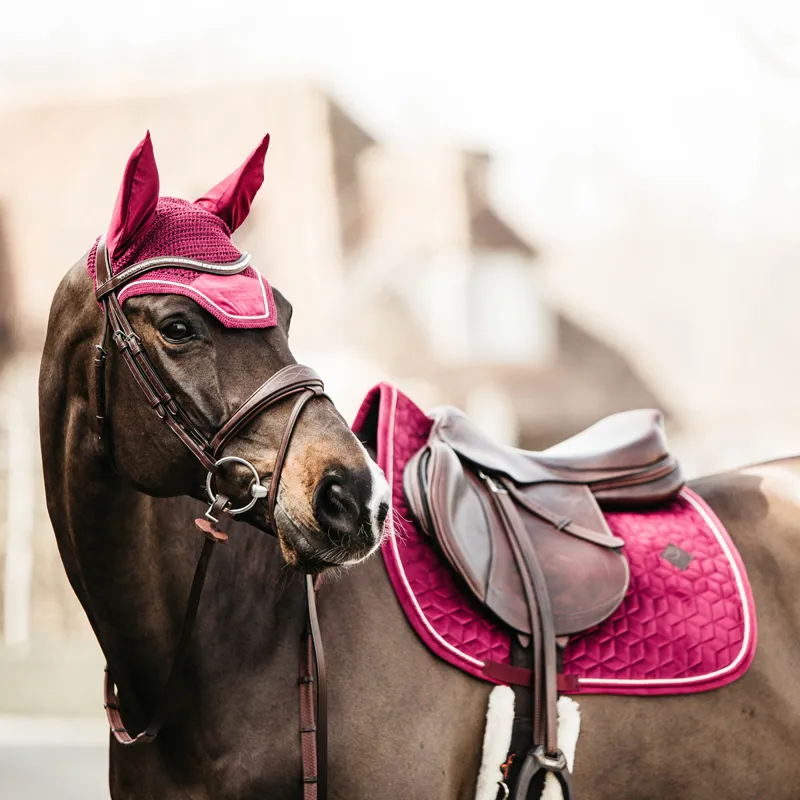 Kentucky Velvet Jumping Saddlecloth - Fuchsia-4