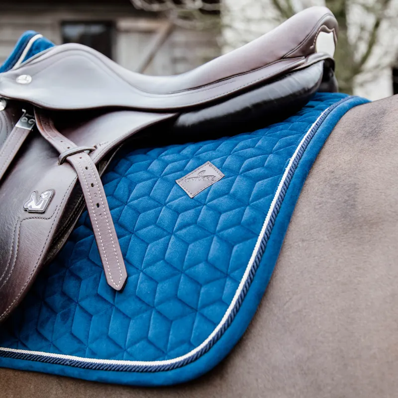 Kentucky Velvet Jumping Saddlecloth - Navy-3
