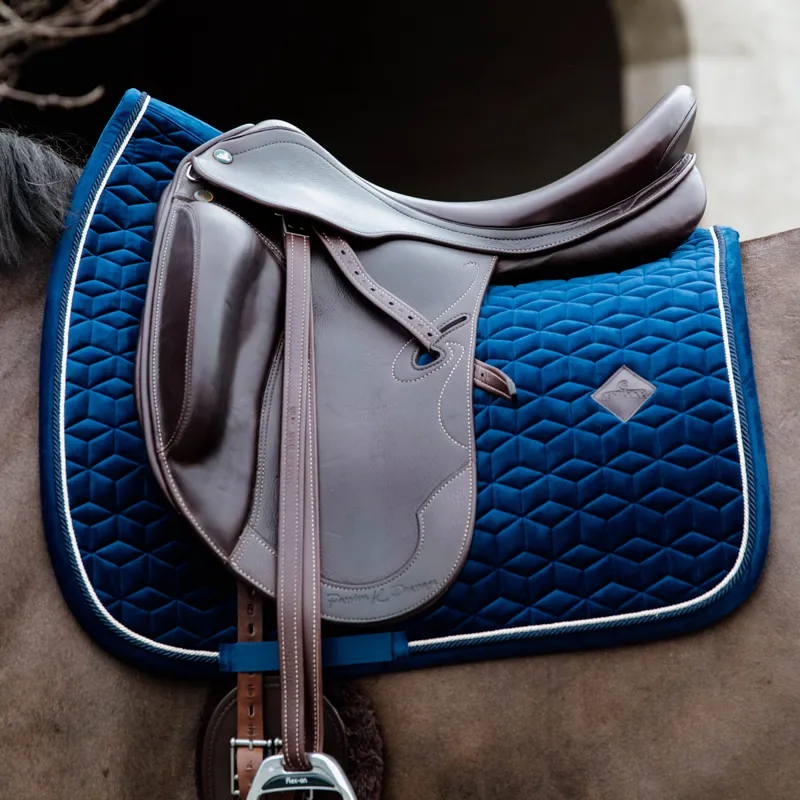 Kentucky Velvet Dressage Saddlecloth - Navy-1