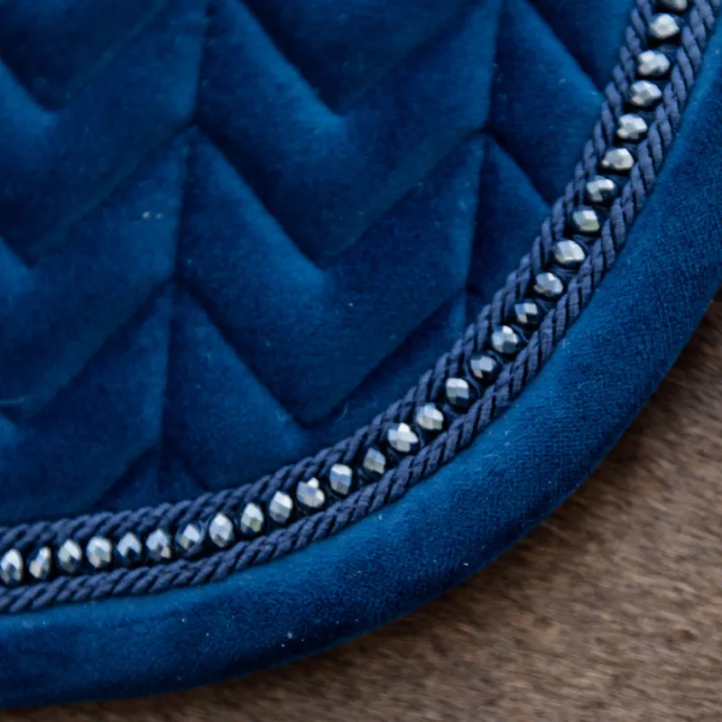 Kentucky Velvet Pearls Saddlecloth - Navy-3