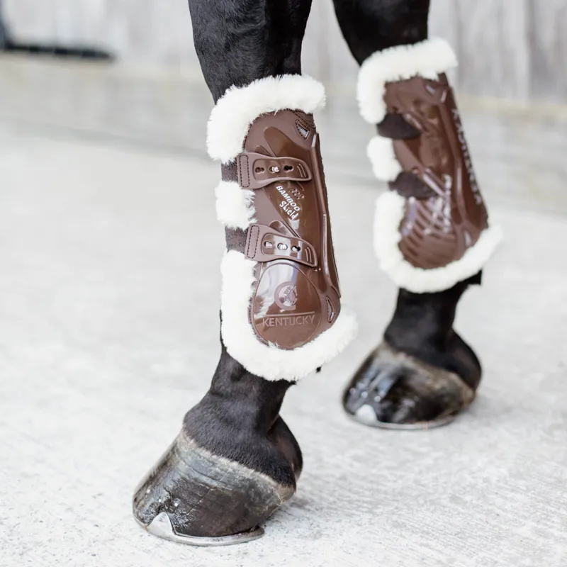 Kentucky Bamboo Shield Vegan Sheepskin Tendon Boots - Brown
