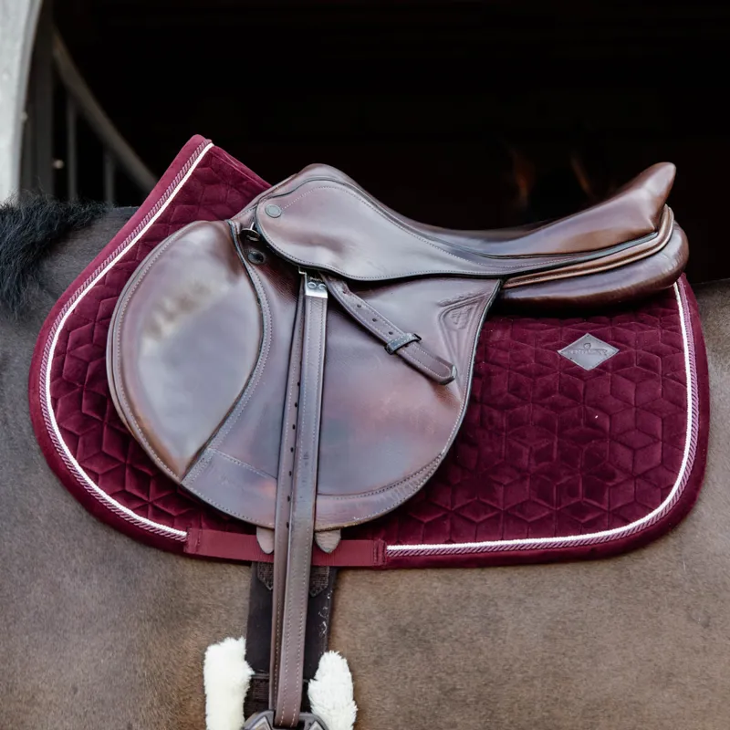 Kentucky Velvet Jumping Saddlecloth - Bordeaux-1
