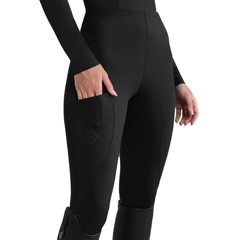 Aztec Diamond Core Full Grip Ladies Riding Leggings - Black