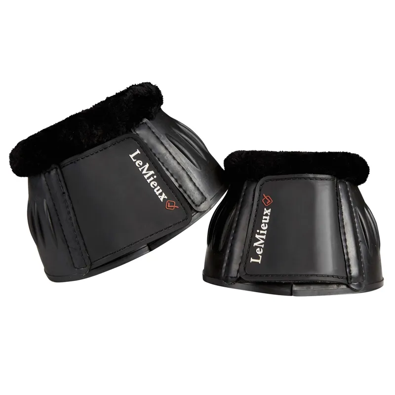 LeMieux Rubber Bell Boots with Fleece - Black
