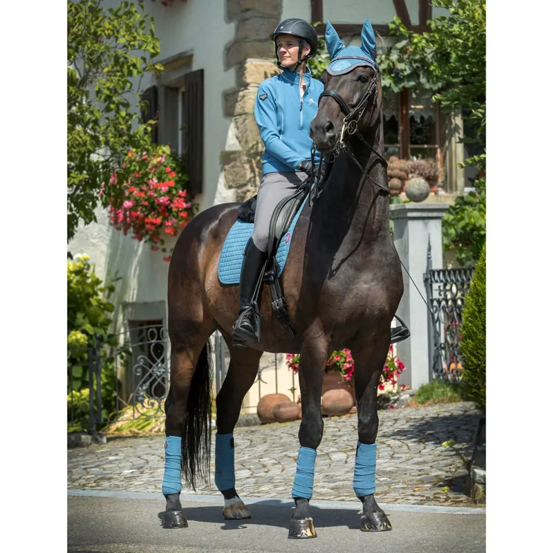LeMieux ProSport Suede Dressage Square Saddlecloth - Ice Blue-2