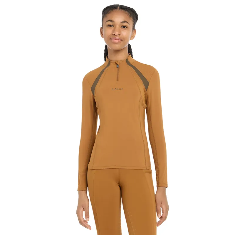LeMieux Young Rider Mia Mesh Junior Base Layer - Ginger - 9-10yrs-1