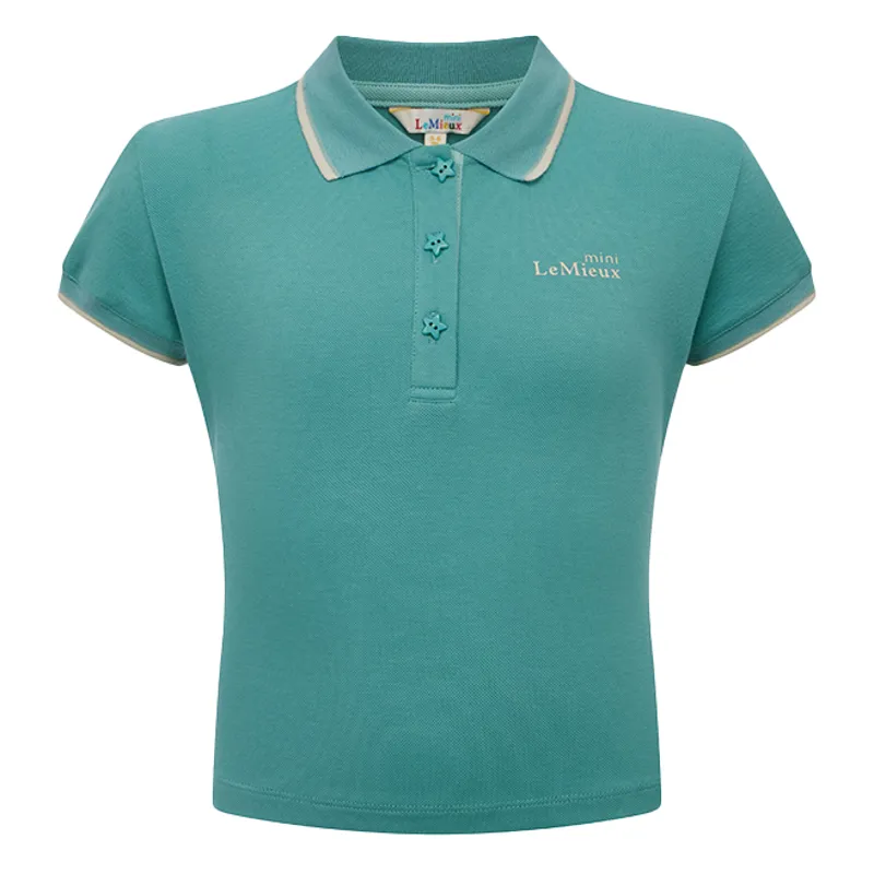LeMieux Mini Junior Polo Shirt - Lagoon-2