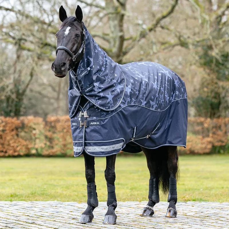 LeMieux Arika Star Detachable Neck 200g Turnout Rug - Navy