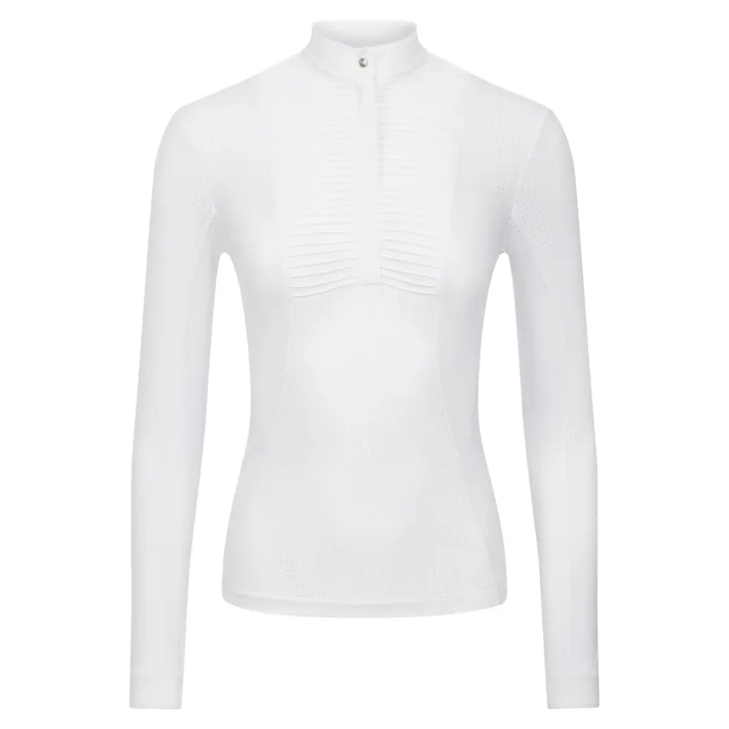 LeMieux Arielle Womens Long Sleeve Show Shirt - White-2