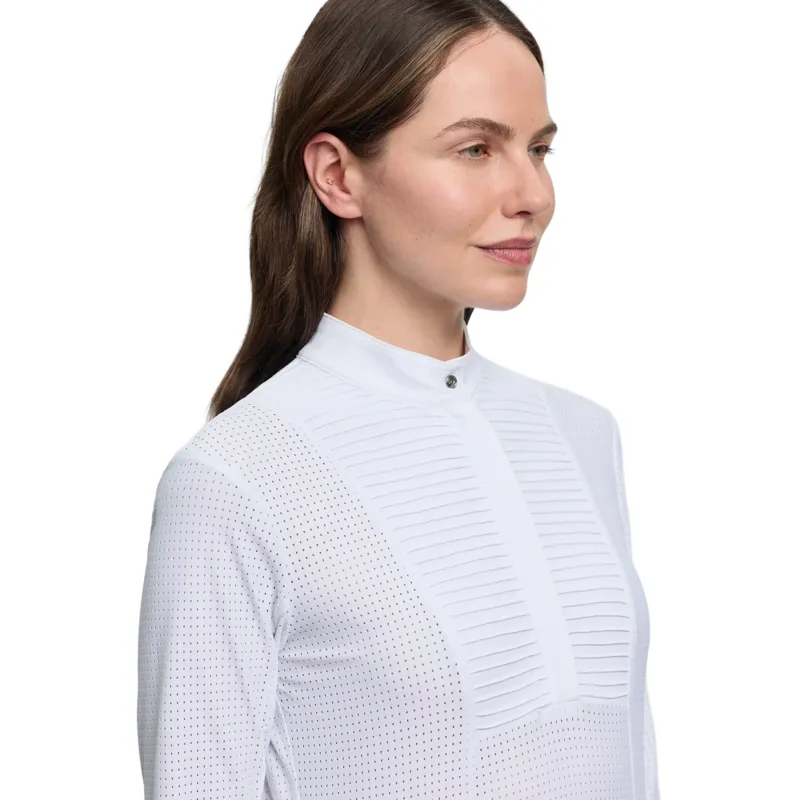 LeMieux Arielle Womens Long Sleeve Show Shirt - White-5