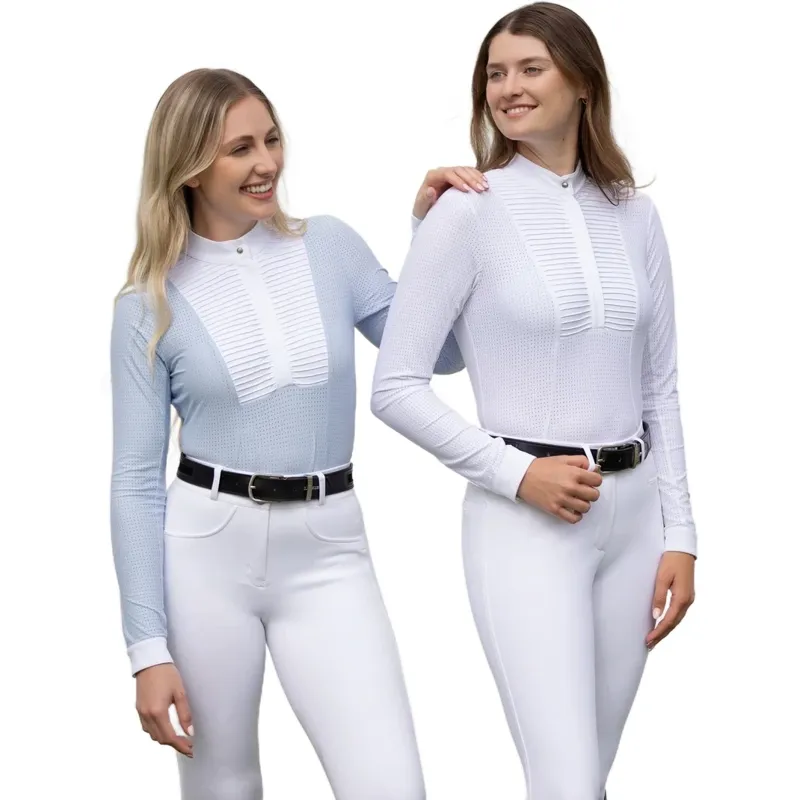 LeMieux Arielle Womens Long Sleeve Show Shirt - White-6