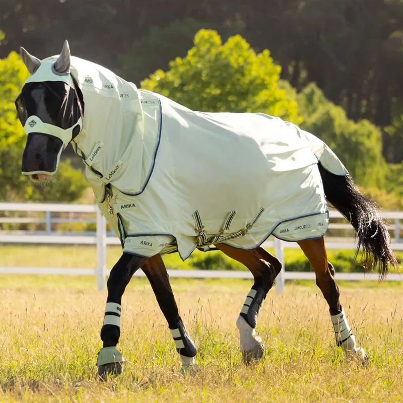 LeMieux Arika Armour-Tek Detachable Neck Fly Rug - Macaron-3
