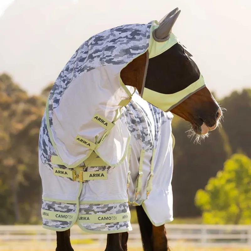 LeMieux Arika Camo-Tek Combo Neck Fly Rug - Macaron-4