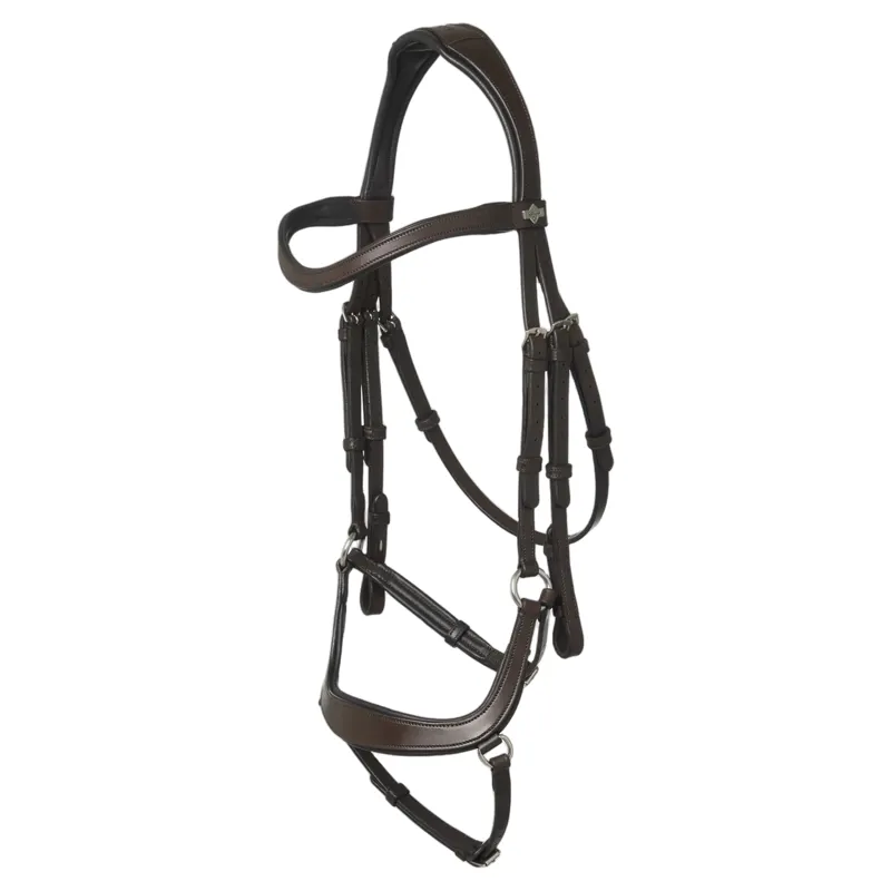 LeMieux Arika Anatomic Drop Bridle - Brown/Silver-1