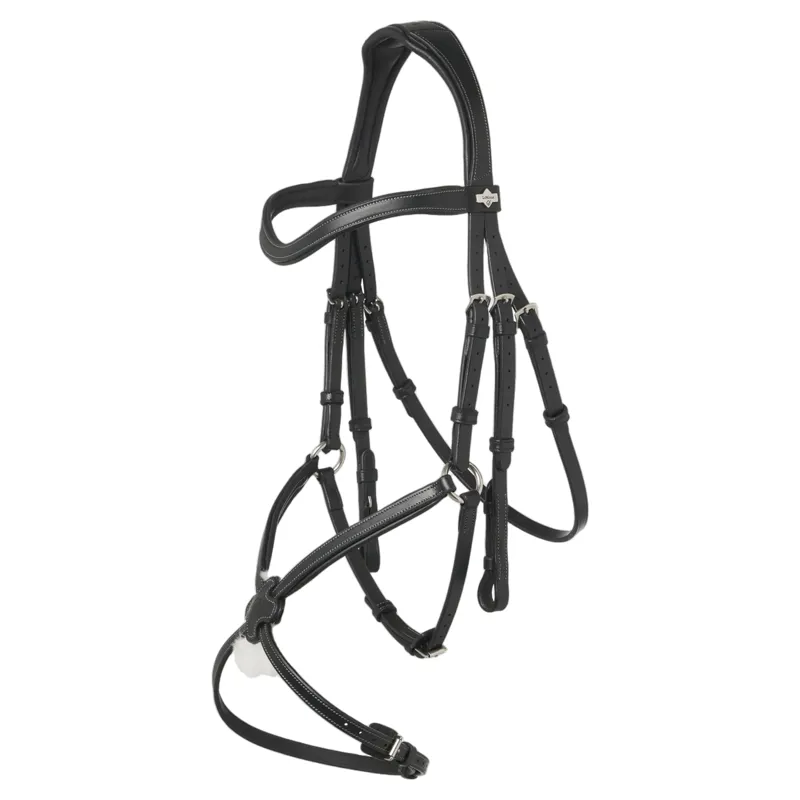 LeMieux Arika Anatomic Grackle Bridle - Black/Silver-1